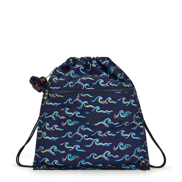 KIPLING Medium Drawstring Bag Unisex Fun Ocean Print Supertaboo