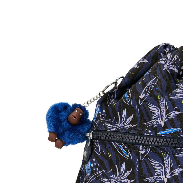 Kipling Medium Drawstring Bag Unisex Surf Sea Print Supertaboo