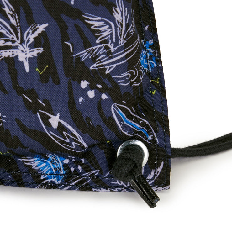 Kipling Medium Drawstring Bag Unisex Surf Sea Print Supertaboo