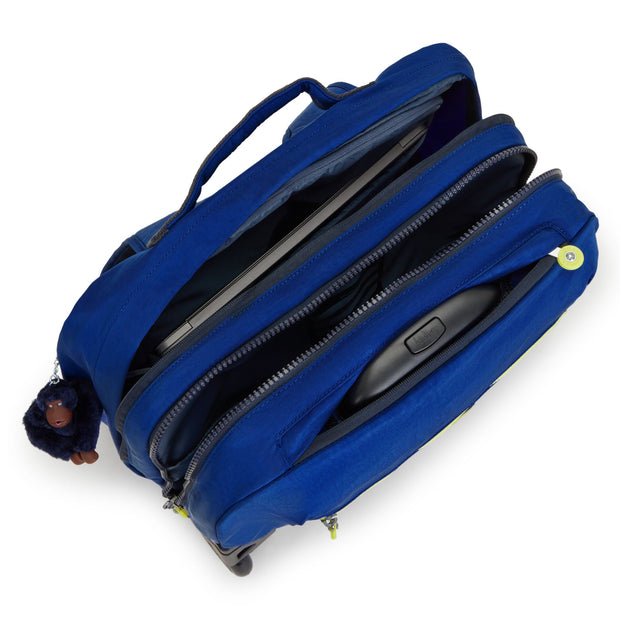 Kipling Large Wheeled Backpack With Laptop Compartment Unisex Blue Ink Combo Giorno