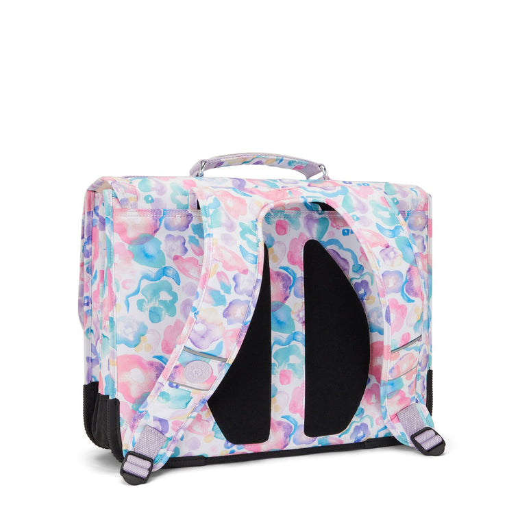 Kipling Medium Schoolbag Including Fluro Rain Cover Female Aqua Flower
