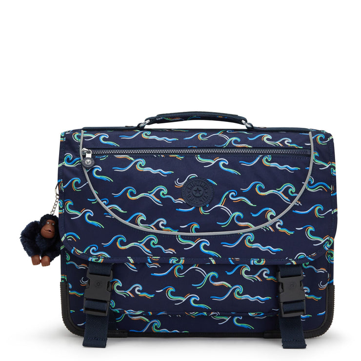 Kipling Medium Schoolbag Including Fluro Rain Cover Unisex Fun Ocean P