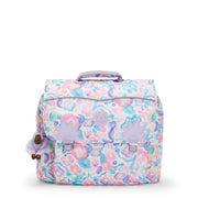 KIPLING Medium Schoolbag with Padded Shoulder Straps Female Aqua Flowers Iniko