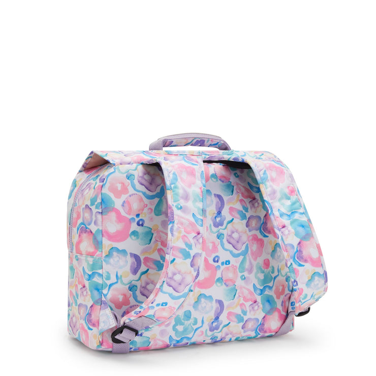 Kipling Medium Schoolbag With Padded Shoulder Straps Female Aqua Flowers Iniko