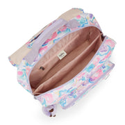 Kipling Medium Schoolbag With Padded Shoulder Straps Female Aqua Flowers Iniko