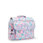 Kipling Medium Schoolbag With Padded Shoulder Straps Female Aqua Flowers Iniko