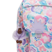 Kipling Medium Schoolbag With Padded Shoulder Straps Female Aqua Flowers Iniko