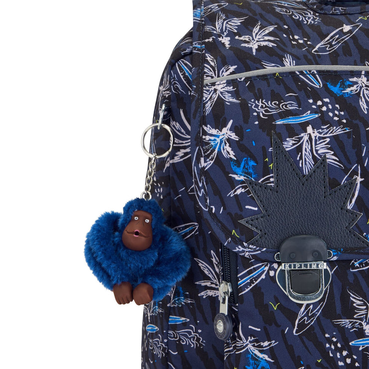 Kipling Medium Schoolbag With Padded Shoulder Straps Unisex Surf Sea Print Iniko