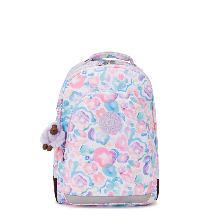 KIPLING Large backpack with laptop protection Female Aqua Flowers Class Room