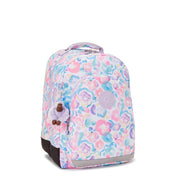 Kipling Large Backpack With Laptop Protection Female Aqua Flowers Class Room