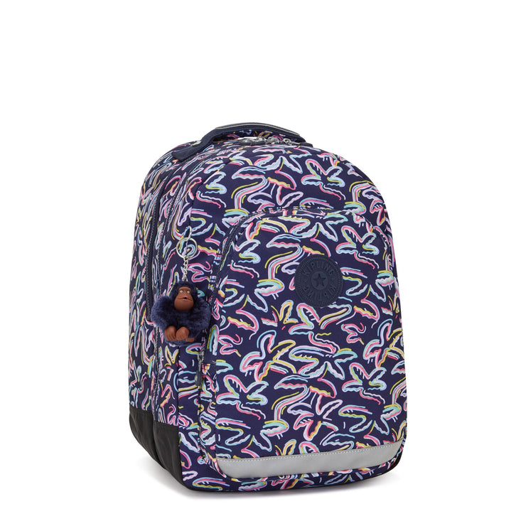 Kipling Large Backpack With Laptop Protection Female Palm Fiesta Print Class Room