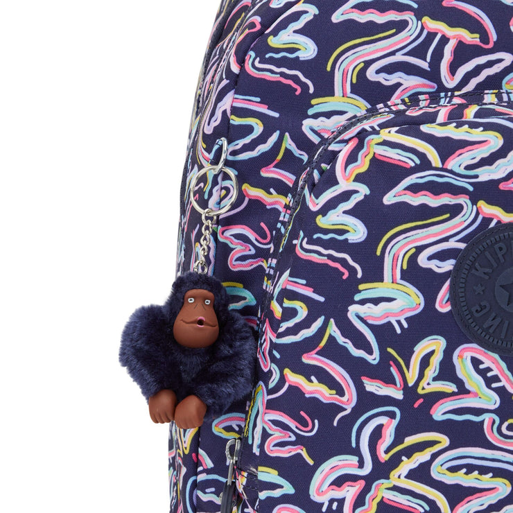 Kipling Large Backpack With Laptop Protection Female Palm Fiesta Print Class Room