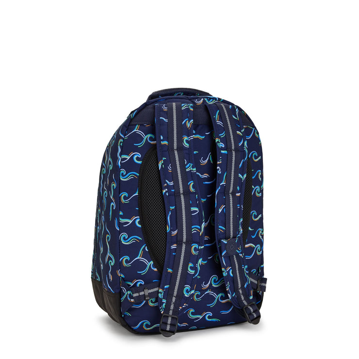 Kipling Large Backpack With Laptop Protection Unisex Fun Ocean Print Class Room