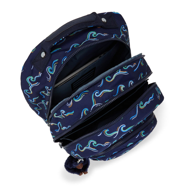 Kipling Large Backpack With Laptop Protection Unisex Fun Ocean Print Class Room