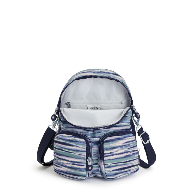 KIPLING Small backpack (convertible to shoulderbag) Female Brush Stripes Firefly Up