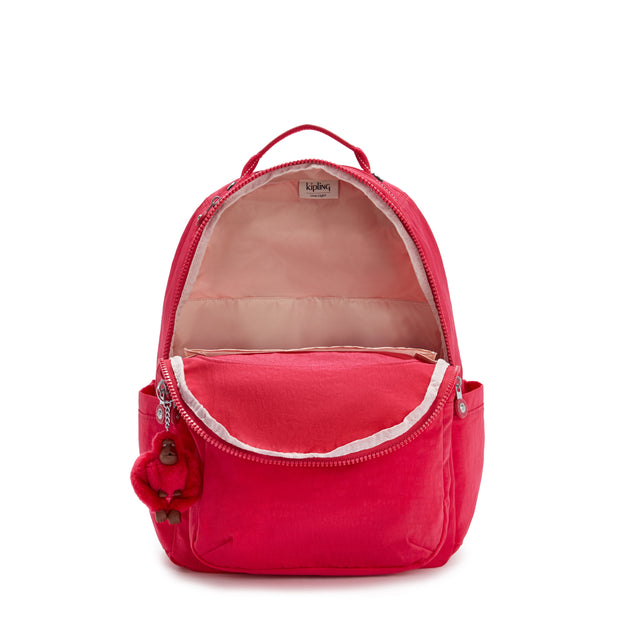Kipling Large Backpack With Padded Laptop Compartment Female True Pink Seoul