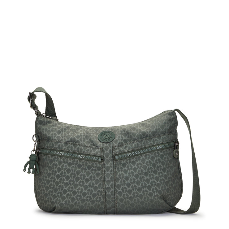 KIPLING Medium Crossbody Female Sign Green Embosse Izellah