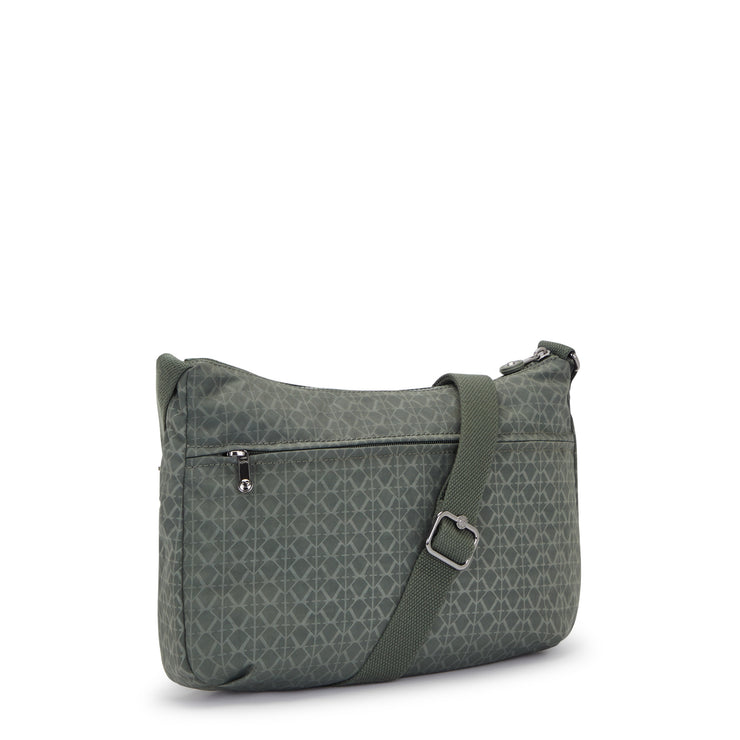 Kipling Medium Crossbody Female Sign Green Embosse Izellah  -  12592-F6C