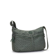 Kipling Medium Crossbody Female Sign Green Embosse Izellah