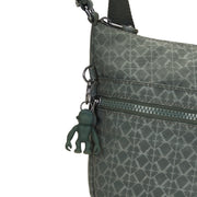 Kipling Medium Crossbody Female Sign Green Embosse Izellah