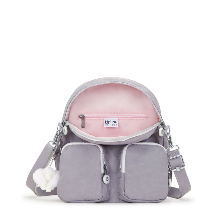 KIPLING Small backpack (convertible to shoulderbag) Female Tender Grey Firefly Up  -  12887-1FB