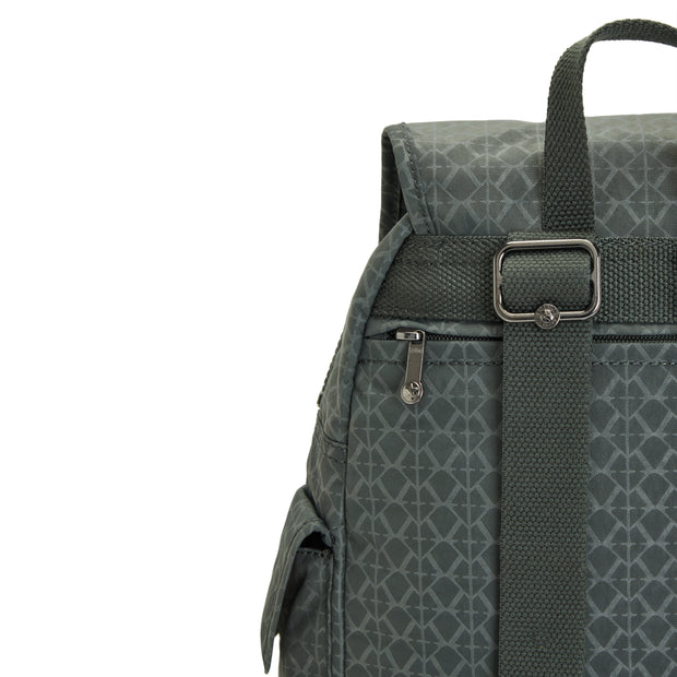Kipling Small Backpack Female Sign Green Embosse City Pack S