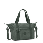 Kipling Medium Tote Female Sign Green Embosse Art