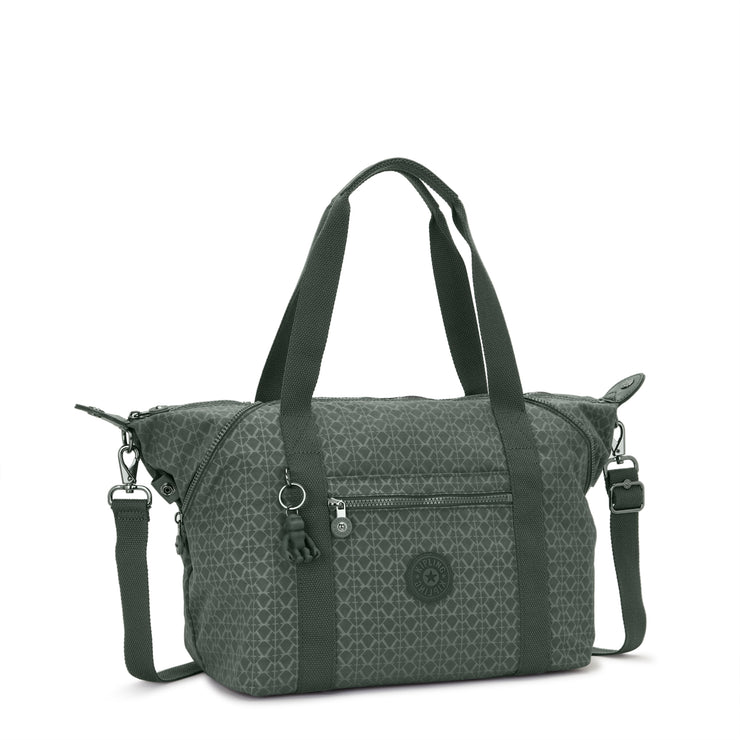 Kipling Medium Tote Female Sign Green Embosse Art