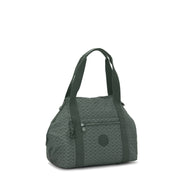 Kipling Medium Tote Female Sign Green Embosse Art
