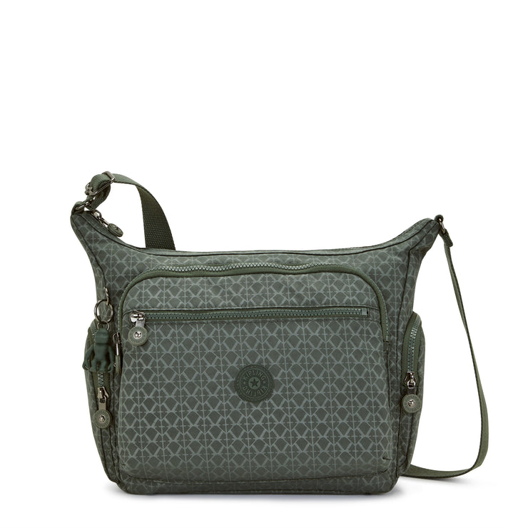 KIPLING Medium Crossbody Female Sign Green Embosse Gabbie