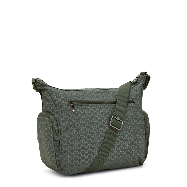 Kipling Medium Crossbody Female Sign Green Embosse Gabbie