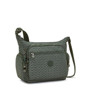 Kipling Medium Crossbody Female Sign Green Embosse Gabbie