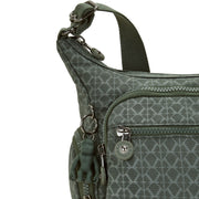 Kipling Medium Crossbody Female Sign Green Embosse Gabbie