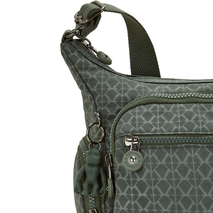 Kipling Medium Crossbody Female Sign Green Embosse Gabbie  -  22621-F6C