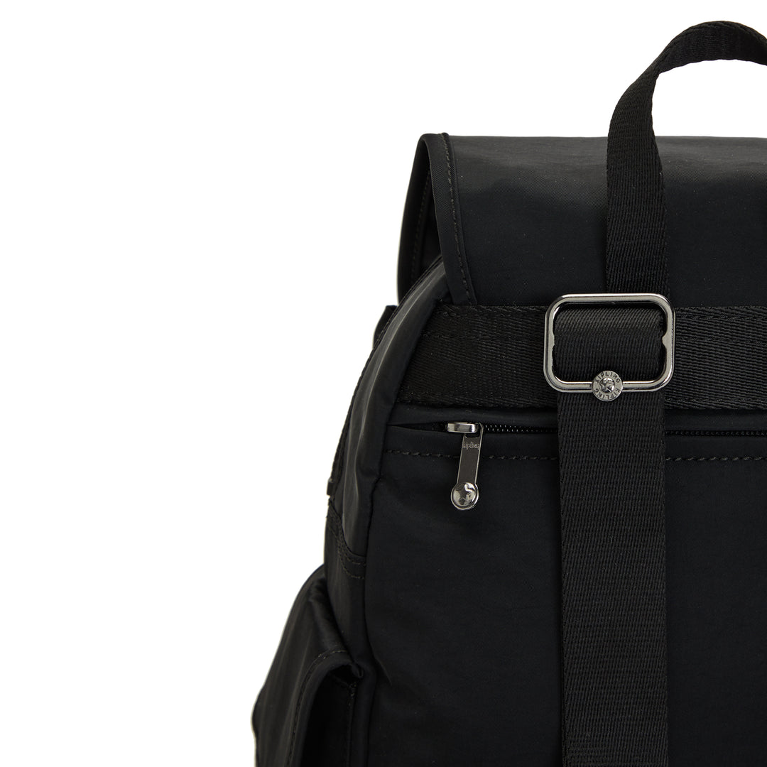 douglas black canvas backpack with faux leather KIPLING Small backpack Female Endless Black City Pack S