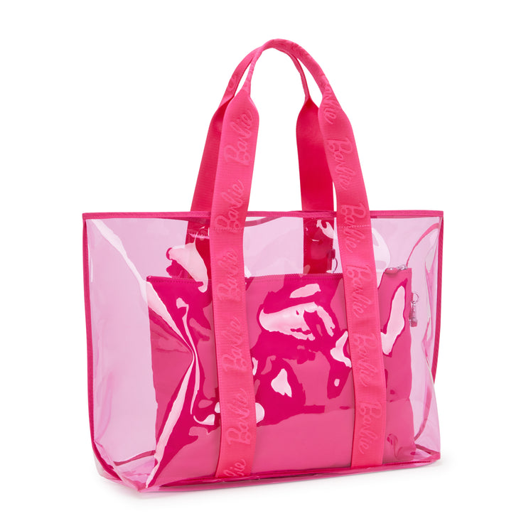 KIPLING Large Transparent Barbie™ Tote Bag With Internal Zip Pouch Female Power P Transpa Jacey Xl