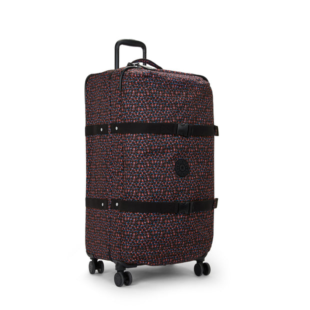 Kipling Large Wheeled Luggage Female Happy Squares Spontaneous L