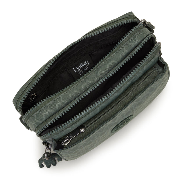 Kipling Small Crossbody Convertible To Waistbag (With Removable Straps) Female Sign Green Embosse Abanu Multi