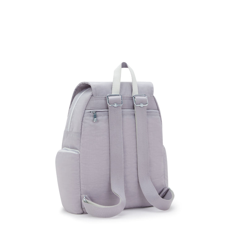 KIPLING Small Backpack with Adjustable Straps Female Tender Grey City Zip S