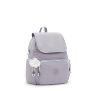 KIPLING Small Backpack with Adjustable Straps Female Tender Grey City Zip S