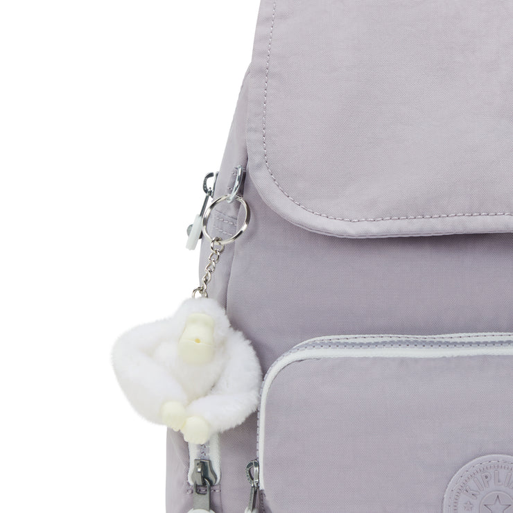 KIPLING Small Backpack with Adjustable Straps Female Tender Grey City Zip S