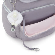 KIPLING Small Backpack with Adjustable Straps Female Tender Grey City Zip S