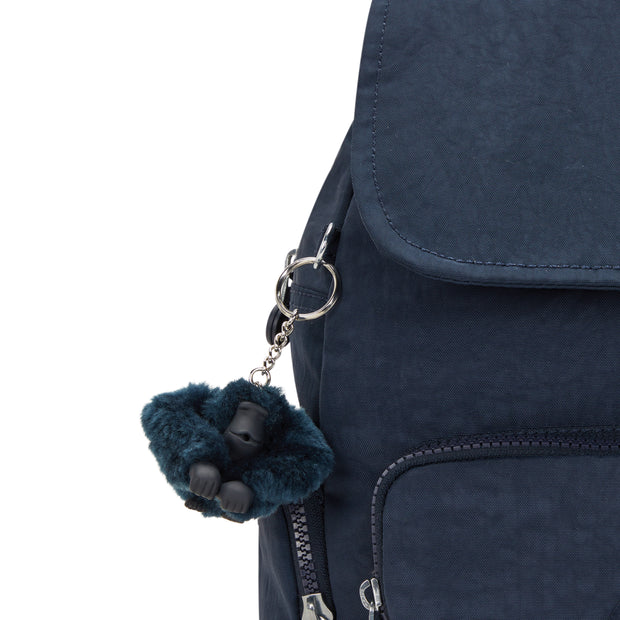 KIPLING Small Backpack with Adjustable Straps Female Blue Bleu 2 City Zip S