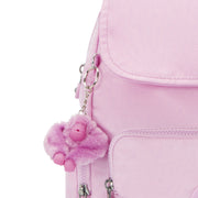 KIPLING Small Backpack with Adjustable Straps Female Blooming Pink City Zip S