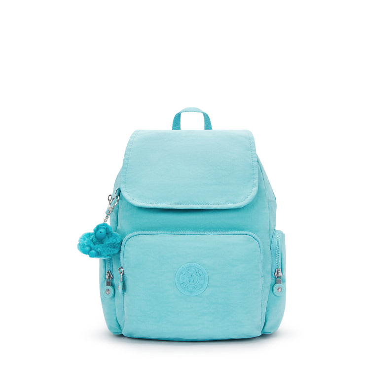 KIPLING Small Backpack with Adjustable Straps Female Deepest Aqua City Zip S