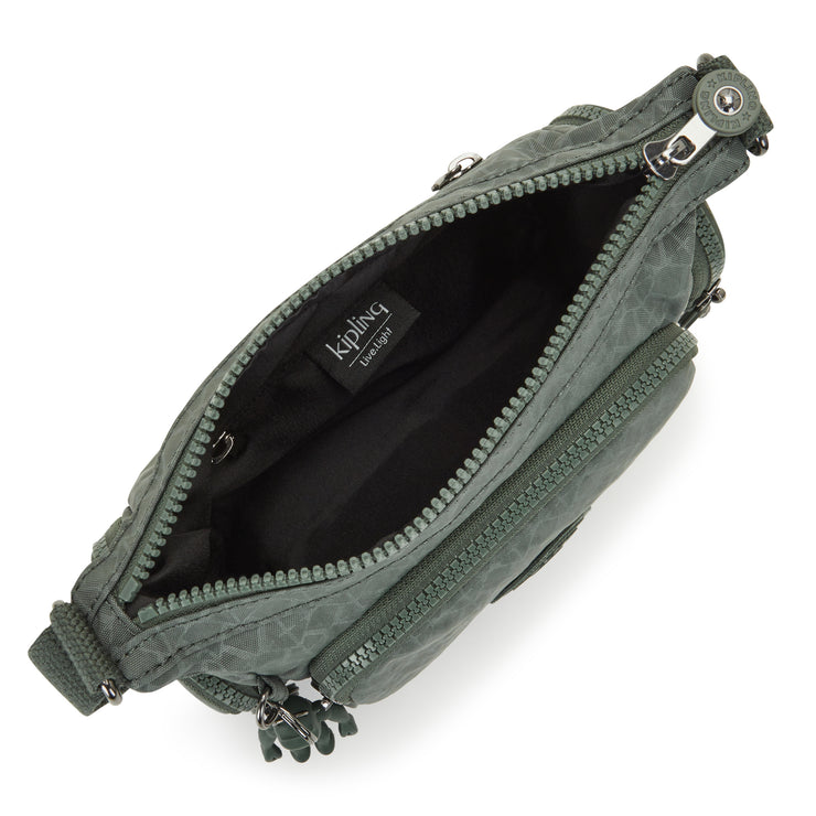 Kipling Small Crossbody Female Sign Green Embosse Gabbie Mini  -  I3578-F6C