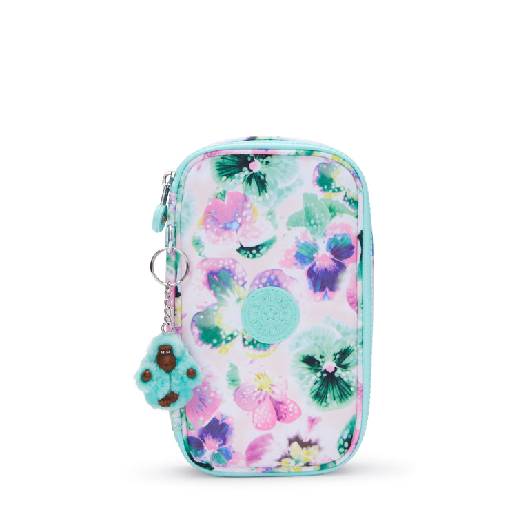 KIPLING Medium pencase Female Aqua Blossom 50 Pens