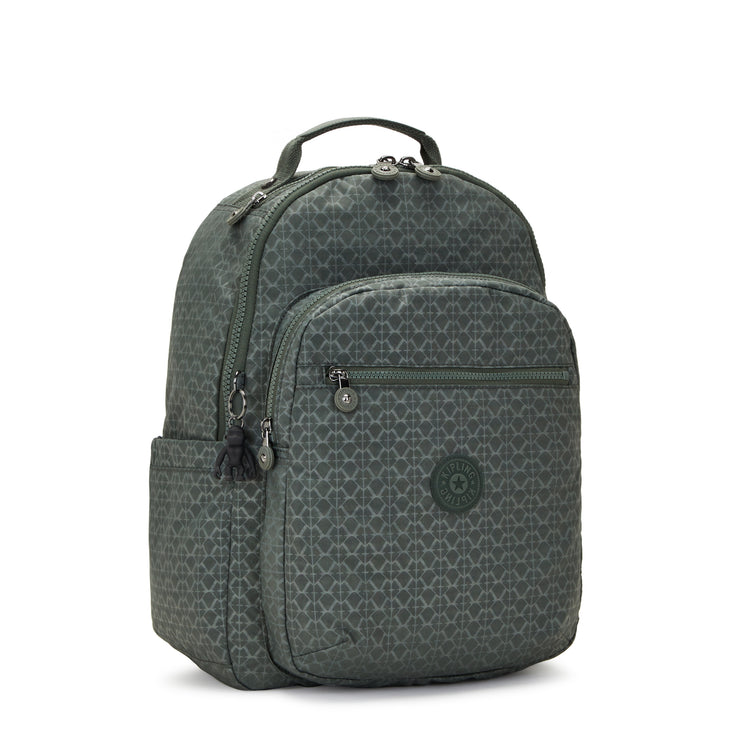 Kipling Large Backpack Female Sign Green Embosse Seoul