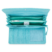 KIPLING Large Wallet Female Deepest Aqua Money Land