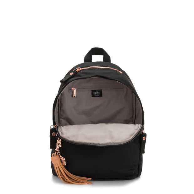 Kipling Medium Backpack Female Rose Black Delia